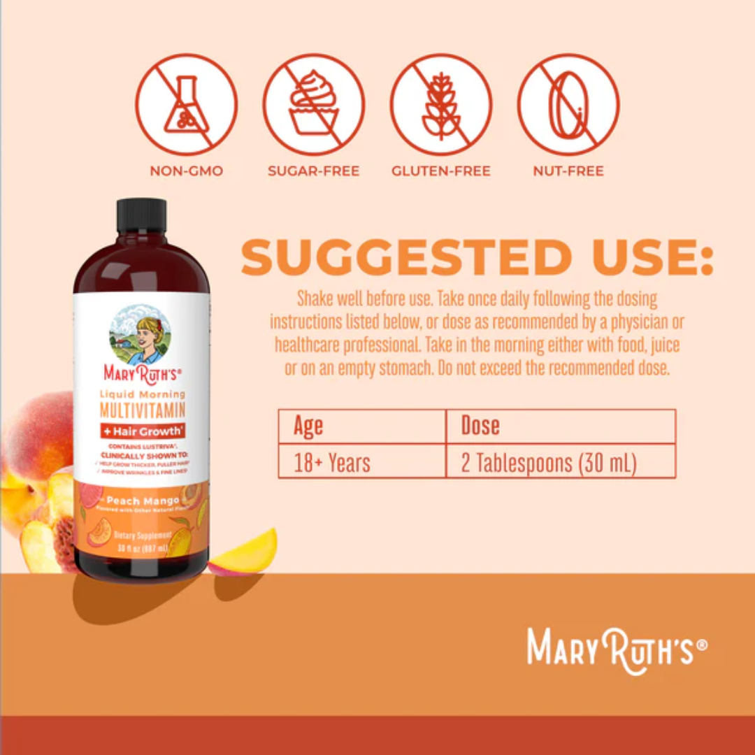 Multivitamínico Líquido Mujer con Biotina y Lustriva - Mary Ruth’s