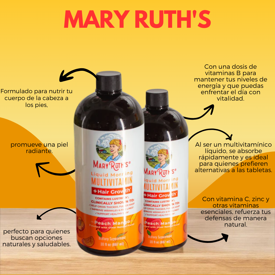 Multivitamínico Líquido Mujer con Biotina y Lustriva - Mary Ruth’s