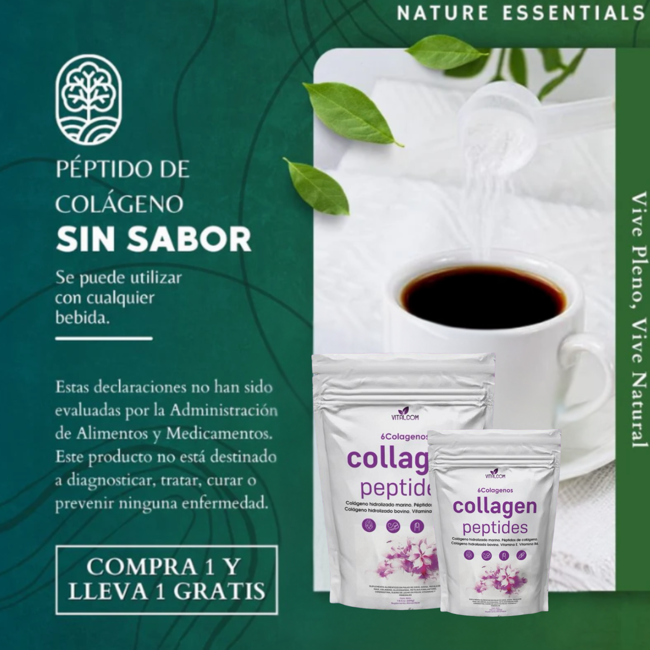 Multi Collagen Peptides – 6 Tipos de Colágeno para Piel, Articulaciones y Vitalidad
