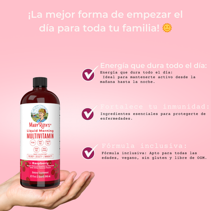 MaryRuth’s Multivitamínico Líquido Sabor Frambuesa