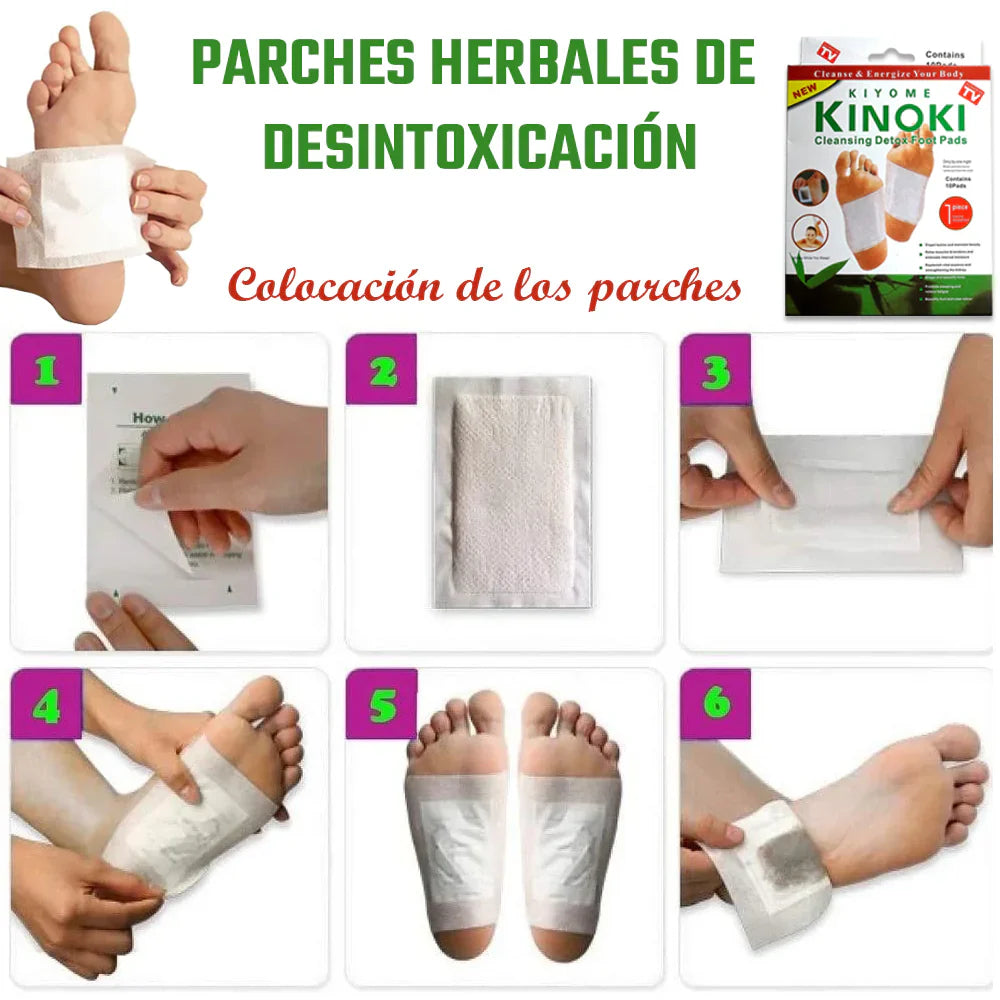 Parches Detox Kinoki para Pies – Limpieza Natural y Desintoxicación