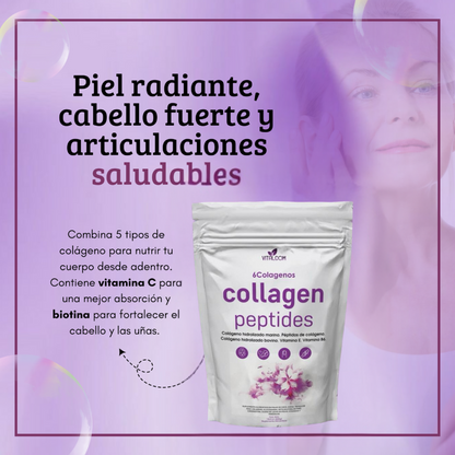 Multi Collagen Peptides – 6 Tipos de Colágeno para Piel, Articulaciones y Vitalidad