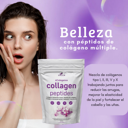 Multi Collagen Peptides – 6 Tipos de Colágeno para Piel, Articulaciones y Vitalidad