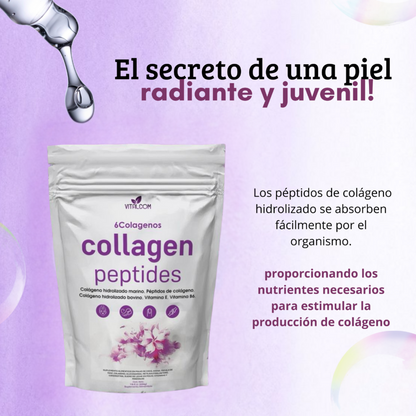 Multi Collagen Peptides – 6 Tipos de Colágeno para Piel, Articulaciones y Vitalidad