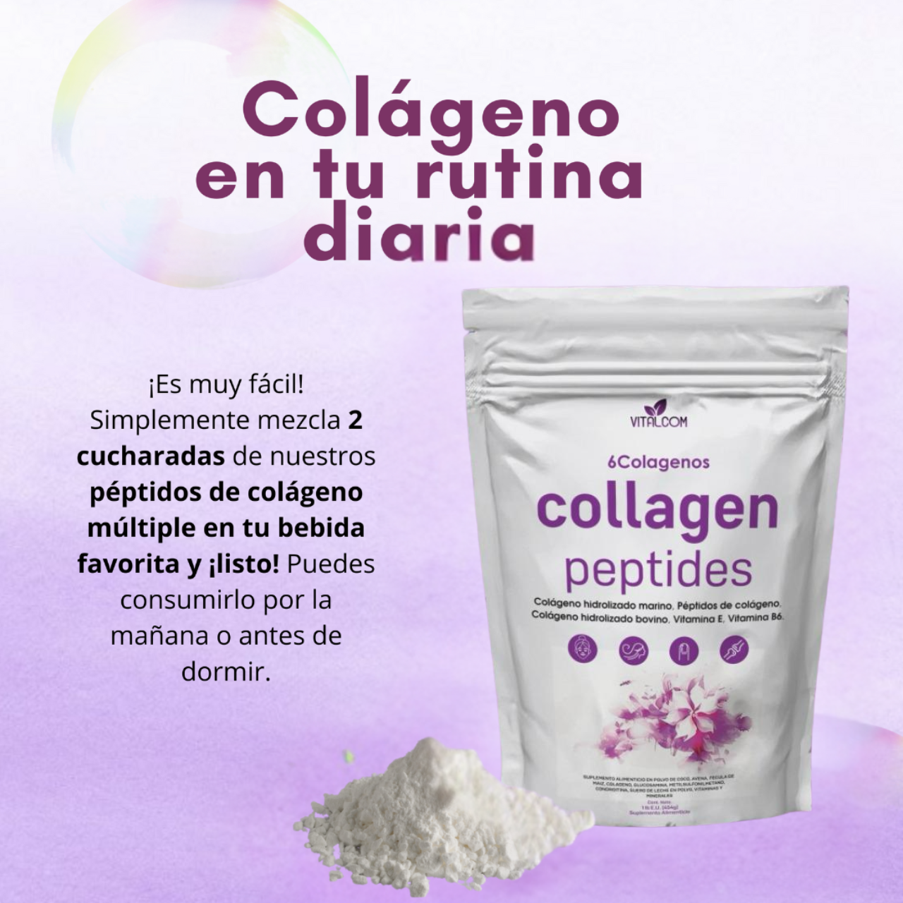 Multi Collagen Peptides – 6 Tipos de Colágeno para Piel, Articulaciones y Vitalidad